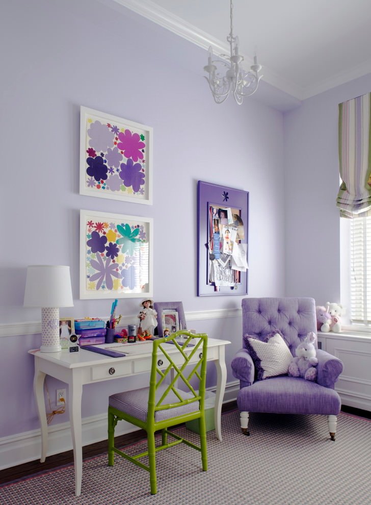 Idee camera ragazza molto elegante e raffinata - colore viola pastello